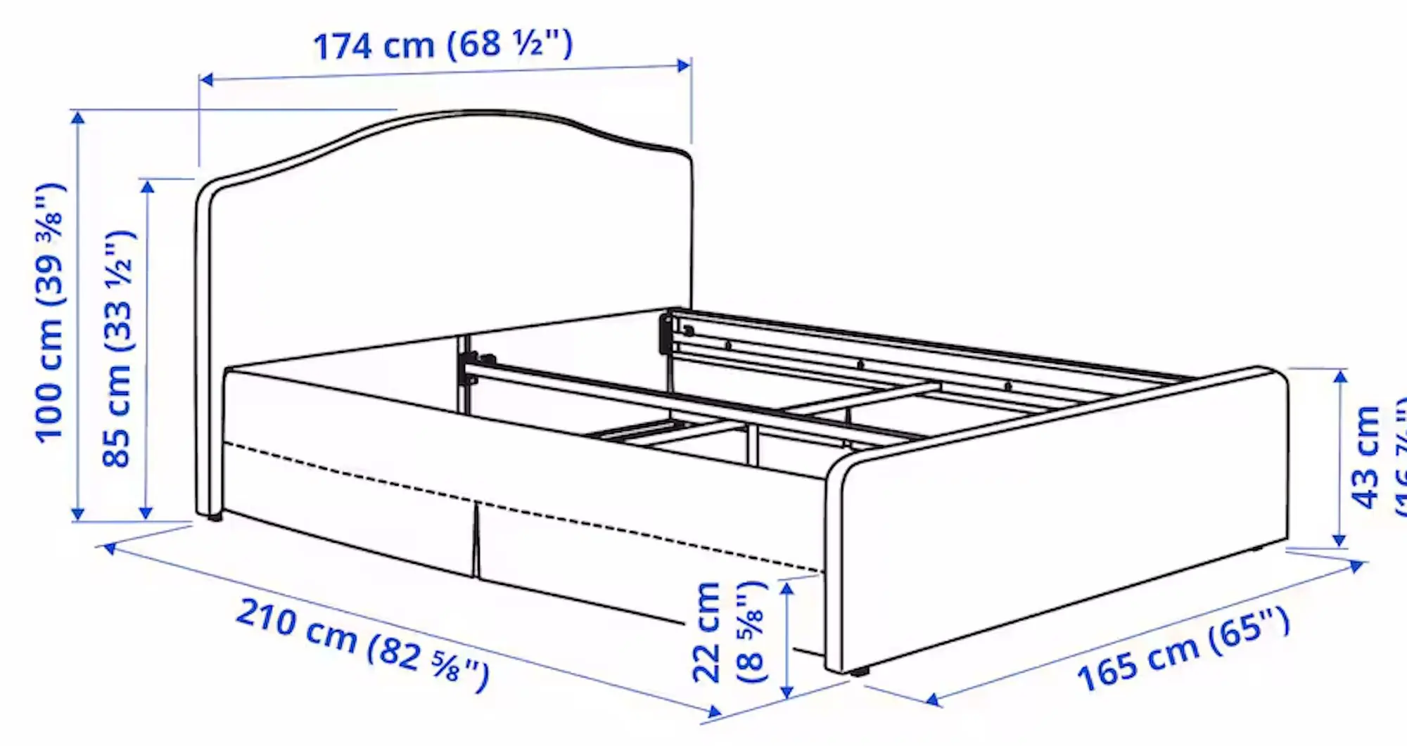 Кровать Ikea Ramnefjall/Kilanda/Luroy 160x200 (Светло-Бежевый) - 12