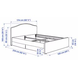 Кровать Ikea Ramnefjall/Klovsta 160x200 (Светло-Бежевый) Thumb