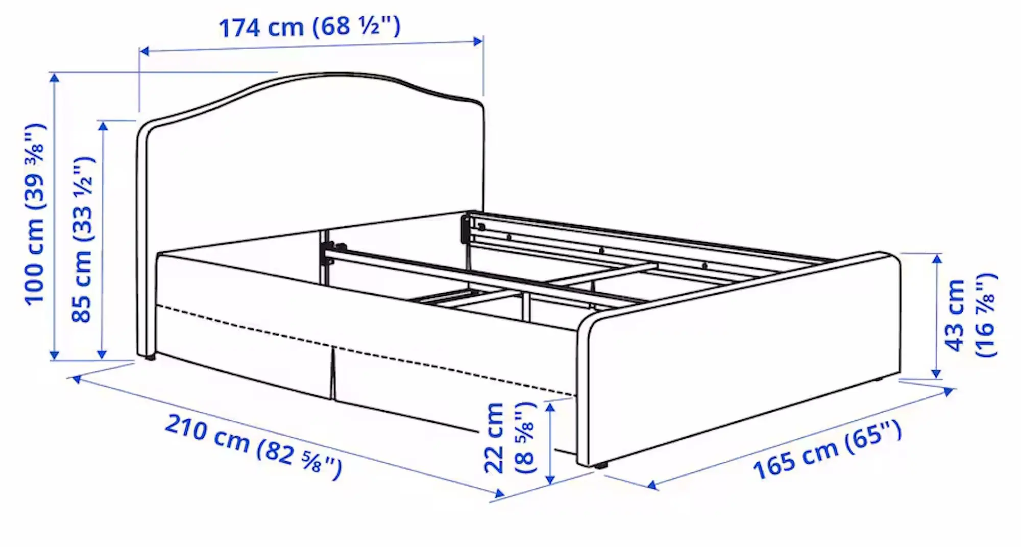 Кровать Ikea Ramnefjall/Klovsta 160x200 (Светло-Бежевый) - 11