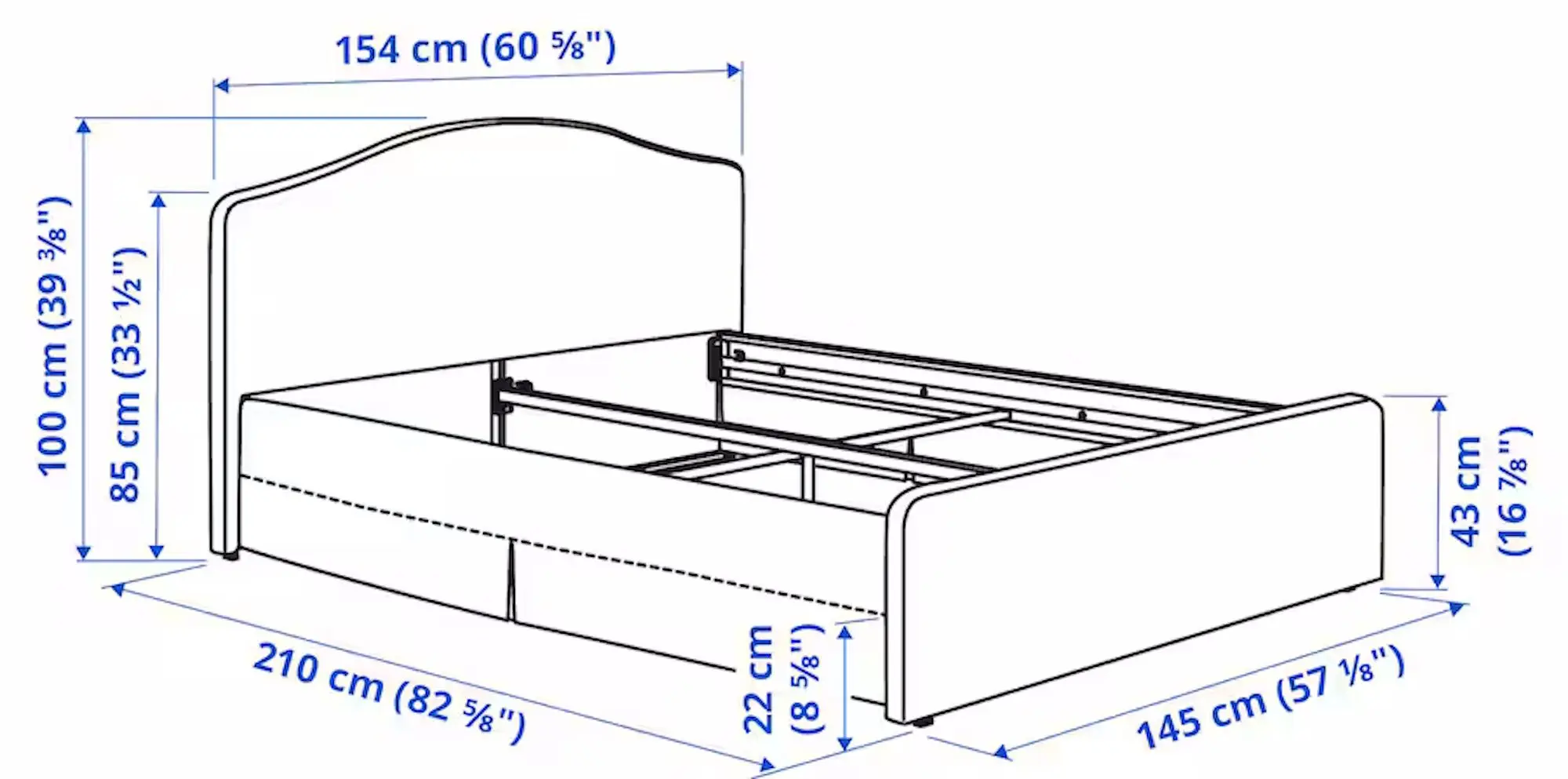 Pat Ikea Ramnefjall/Klovsta/Luroy 140x200 (Gri/Alb) - 11