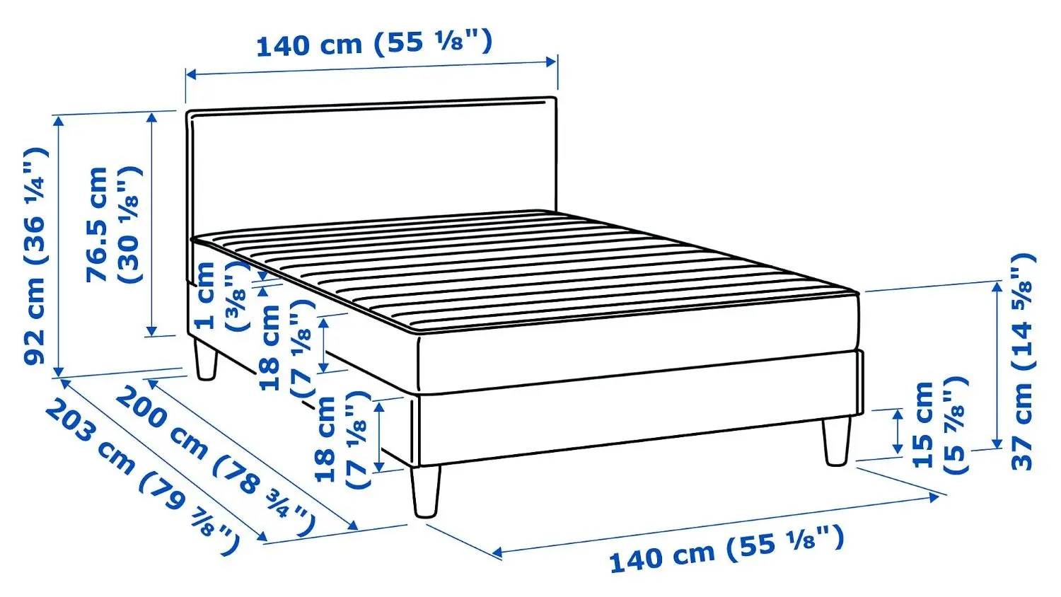 Pat Ikea Sabovik 140х200 (Ferma/Vissle Gri)