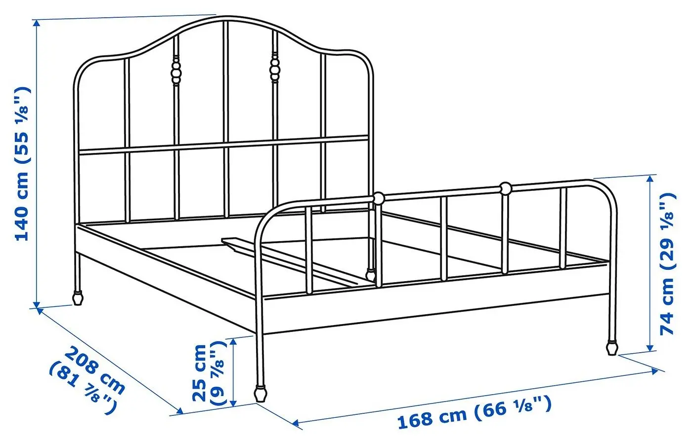Pat Ikea Sagstua 160х200 (Negru)