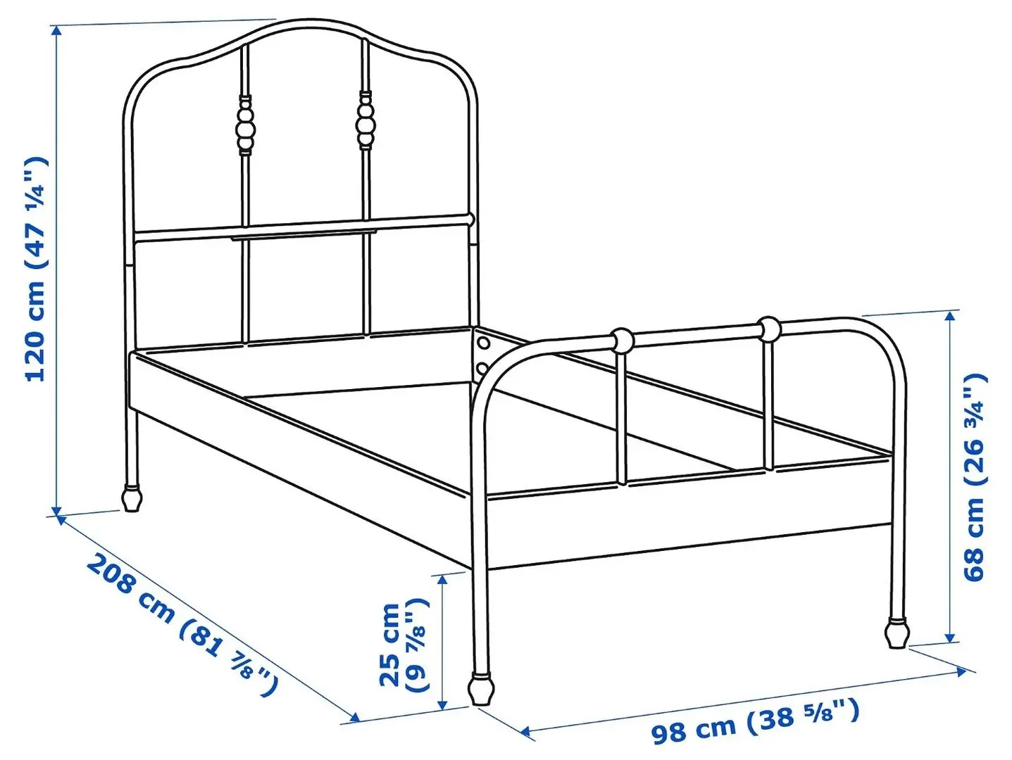 Pat Ikea Sagstua 90х200 (Negru)