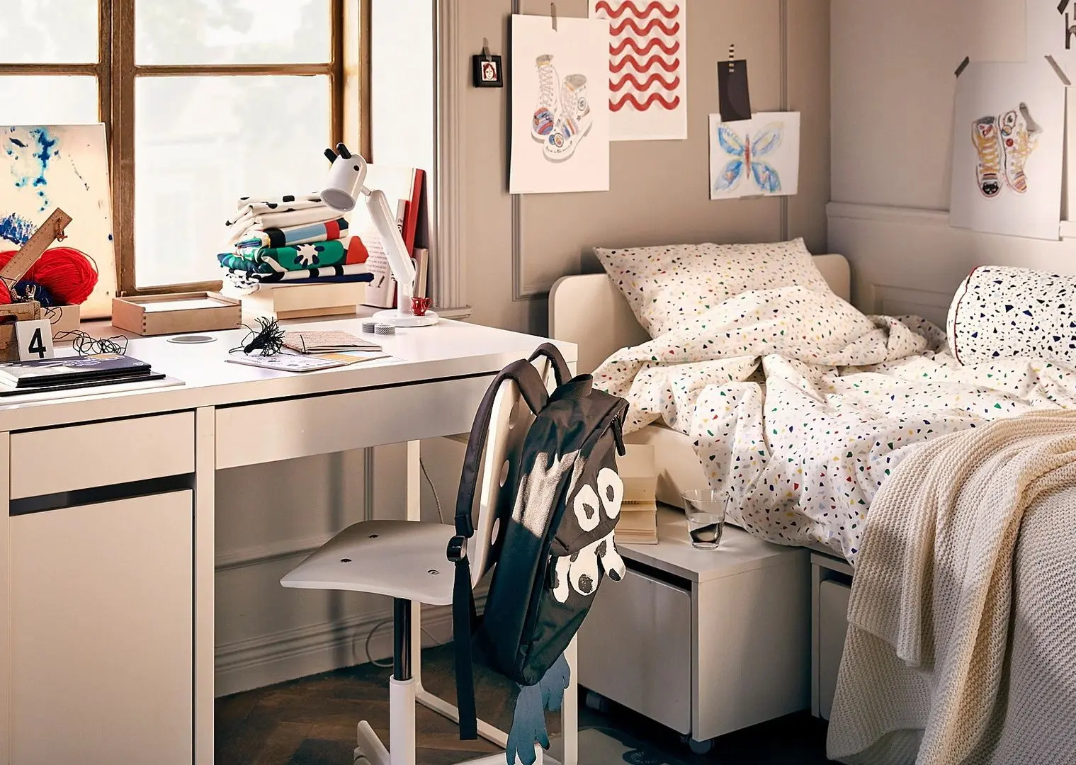 Кровать Ikea Slakt 3 ящика 90x200 (Белый)