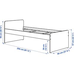 Кровать Ikea Slakt/Nattapa с барьером 90x200 (Белый) Thumb