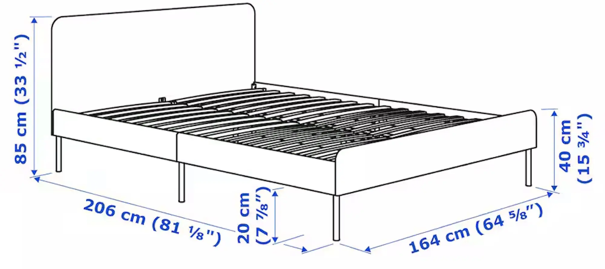 Pat Ikea Slattum/Vissle 160x200 (Gri Inchis)