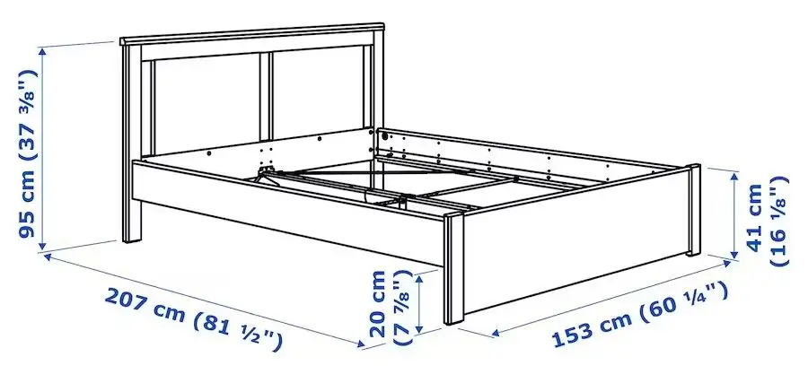 Кровать Ikea Songesand/Lindbaden 140х200 (Белый) - 6