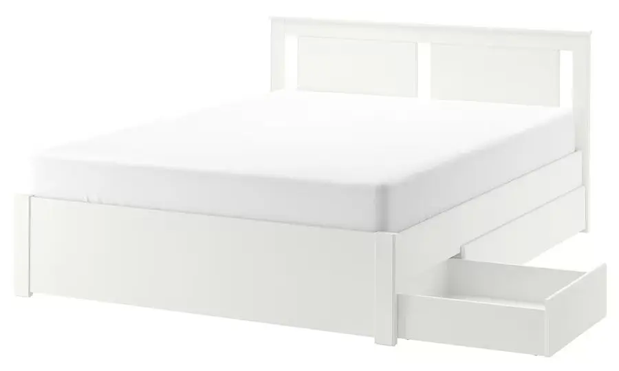 Pat Ikea Songesand/Lindbaden 2 cutii depozitare 160х200 (Alb)