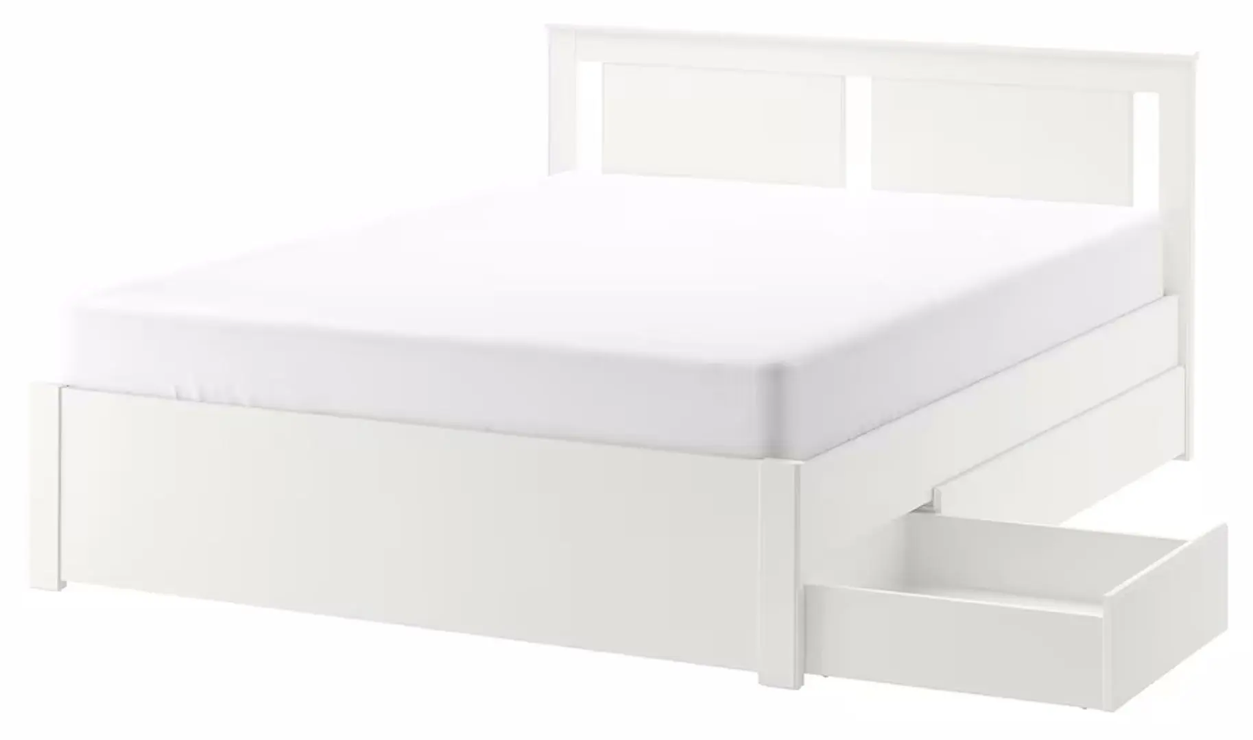 Pat Ikea Songesand/Lonset 4 cutii depozitare 160x200 (Alb)