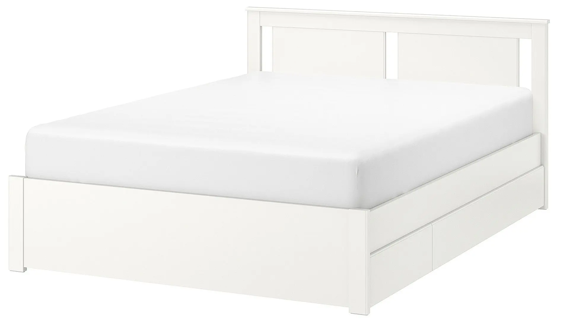 Pat Ikea Songesand/Luroy 2 cutii depozitare 140х200 (Alb)