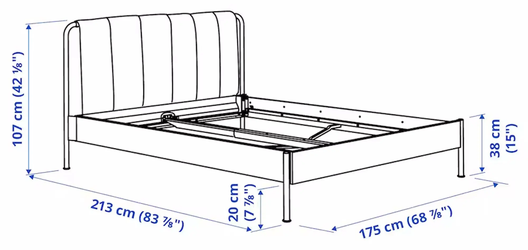 Pat Ikea Tallasen/Kulsta/Akrehamn ferma/cu saltea 160x200 (Gri Verde)