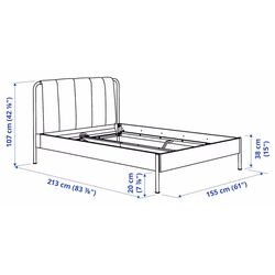 Pat Ikea Tallasen/Kulsta/Valevag ferma/cu saltea 140x200 (Gri Verde) Thumb