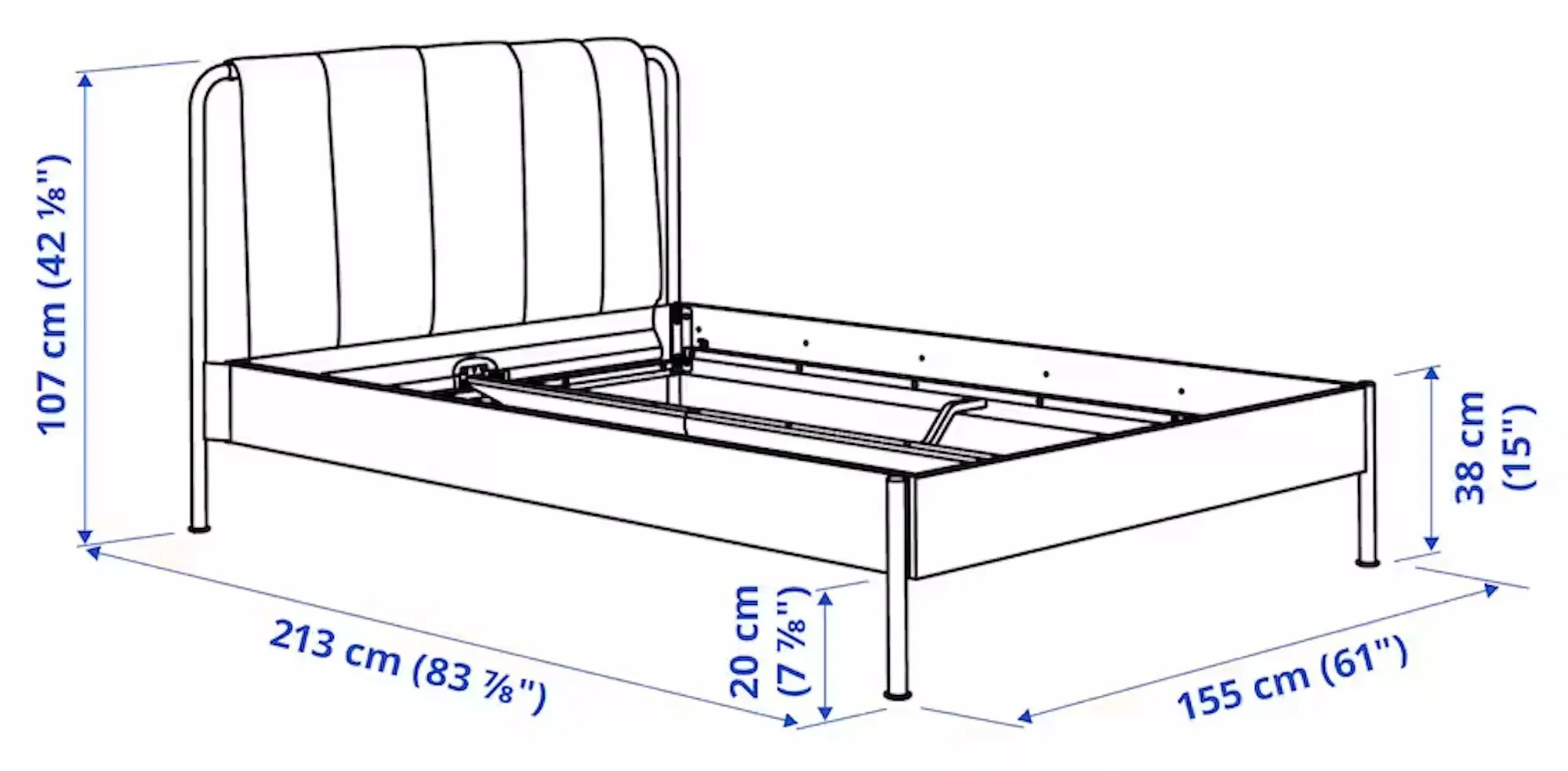 Pat Ikea Tallasen/Kulsta/Valevag ferma/cu saltea 140x200 (Gri Verde)