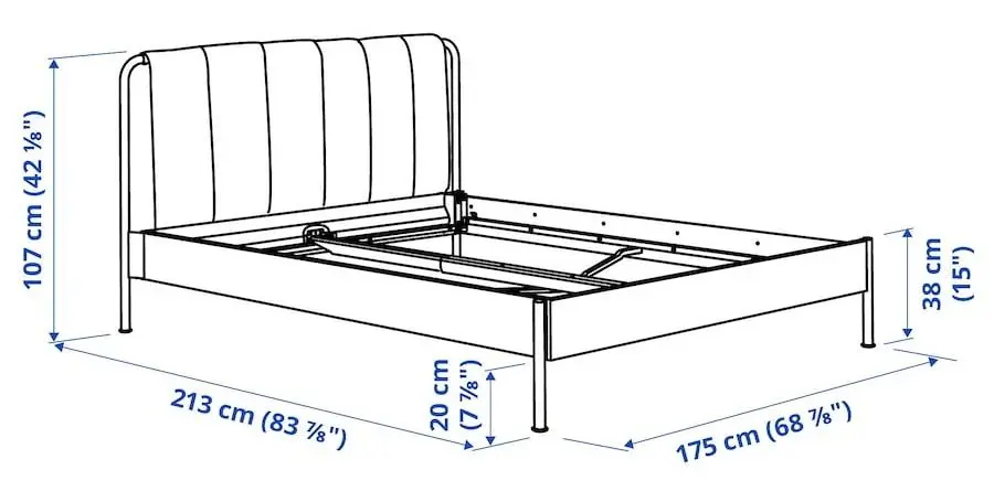 Кровать Ikea Tallasen Valevag 160x200 (Кульста Серо-зеленый/Жесткий)