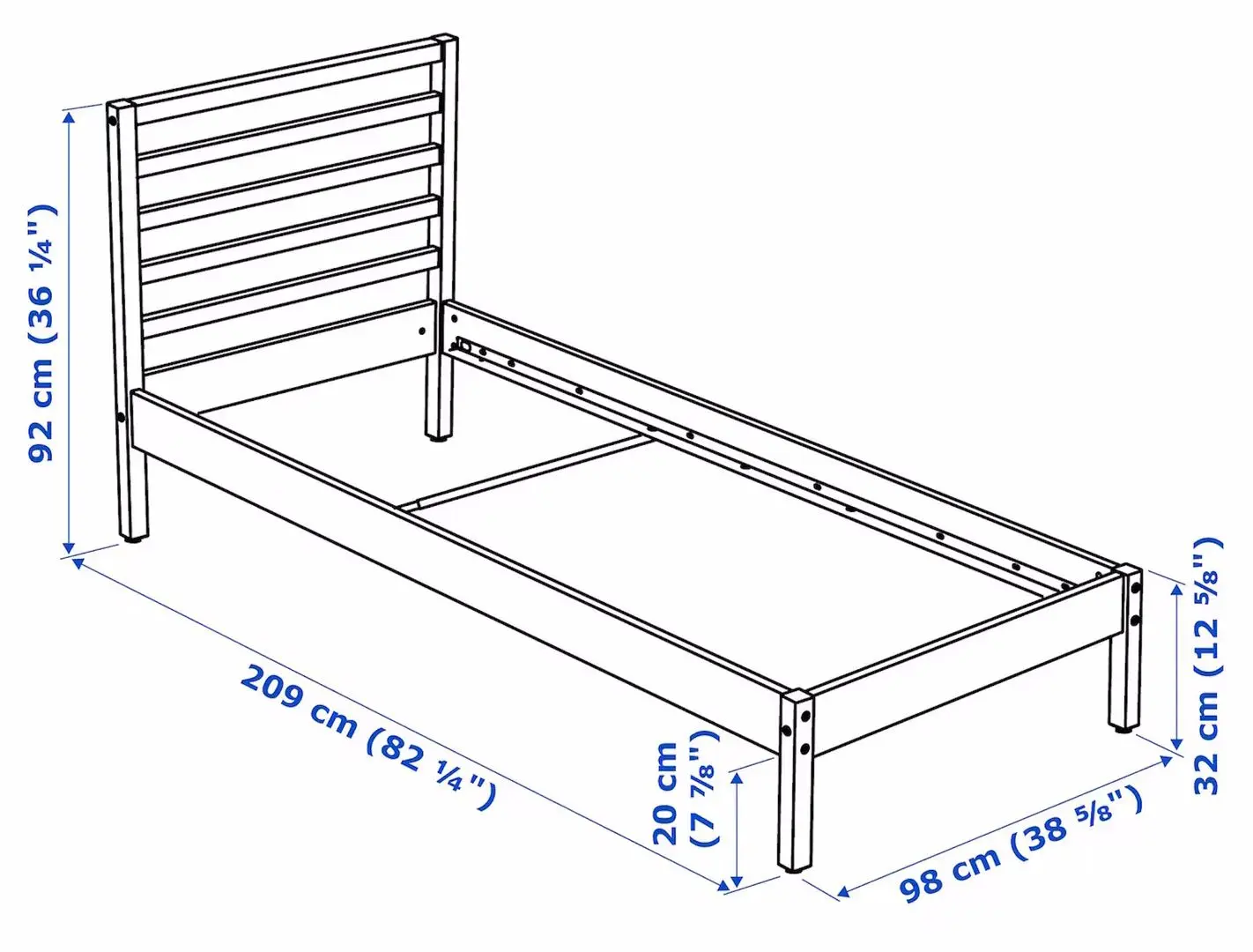 Pat Ikea Tarva 90x200 (Alb)