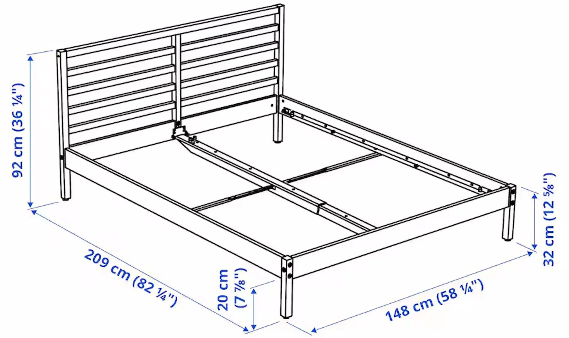 Pat Ikea Tarva/Luroy 140x200 (Alb) - 8
