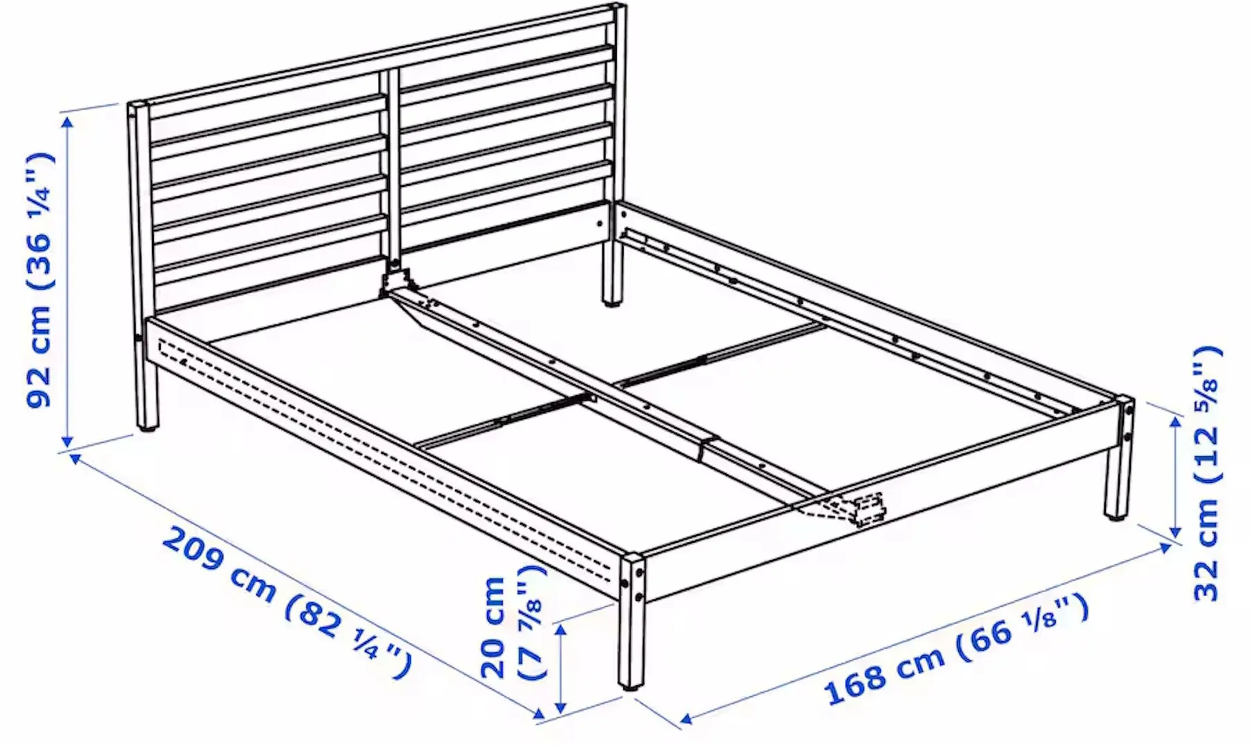 Pat Ikea Tarva/Luroy 160x200 (Alb)