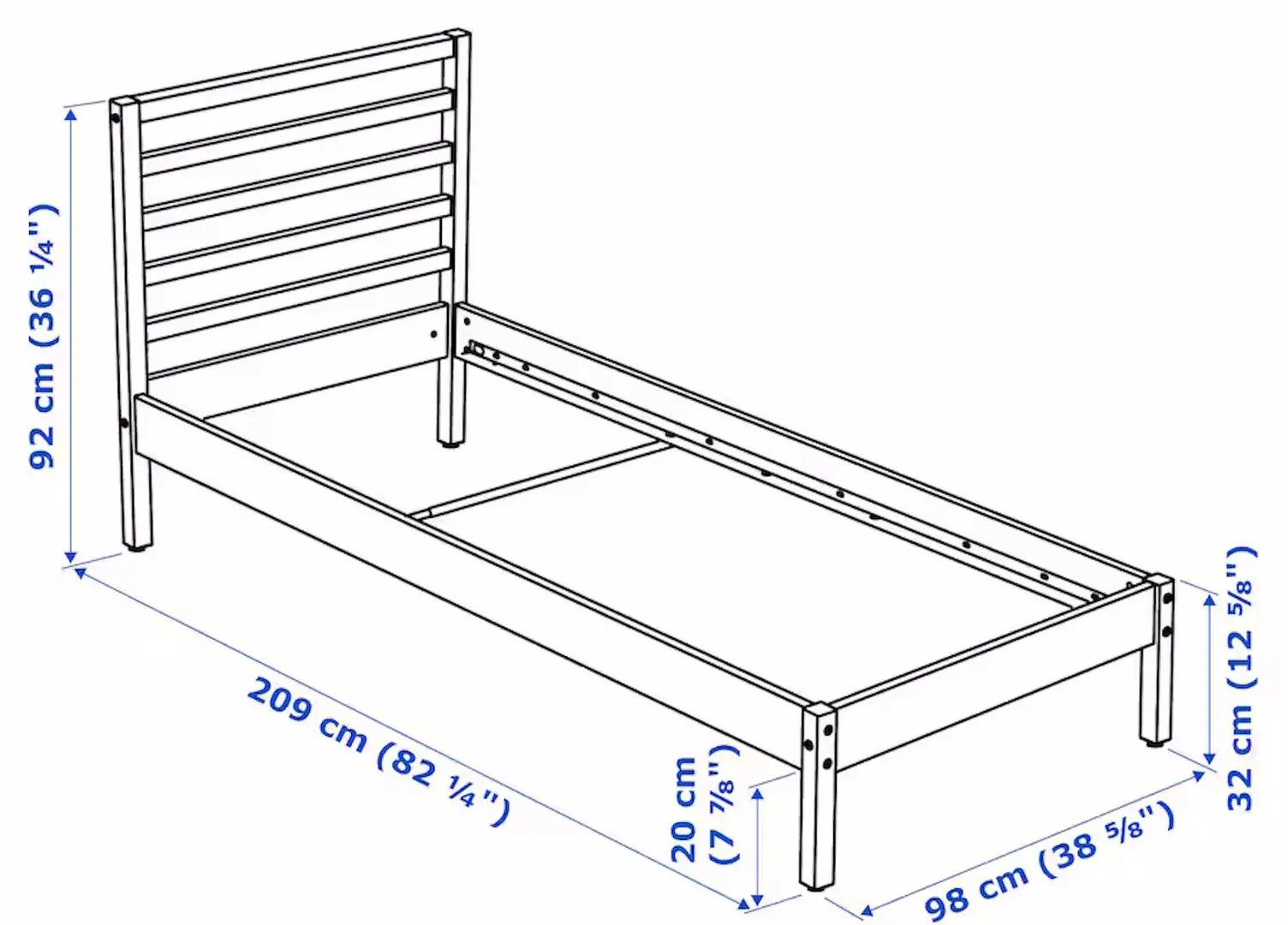 Pat Ikea Tarva/Luroy 90x200 (Alb)