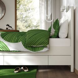 Кровать Ikea Tonstad/Luroy с 4 ящиками 140x200 (Белый) Thumb