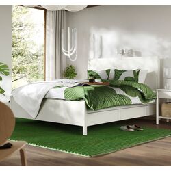 Кровать Ikea Tonstad/Luroy с 4 ящиками 140x200 (Белый) Thumb