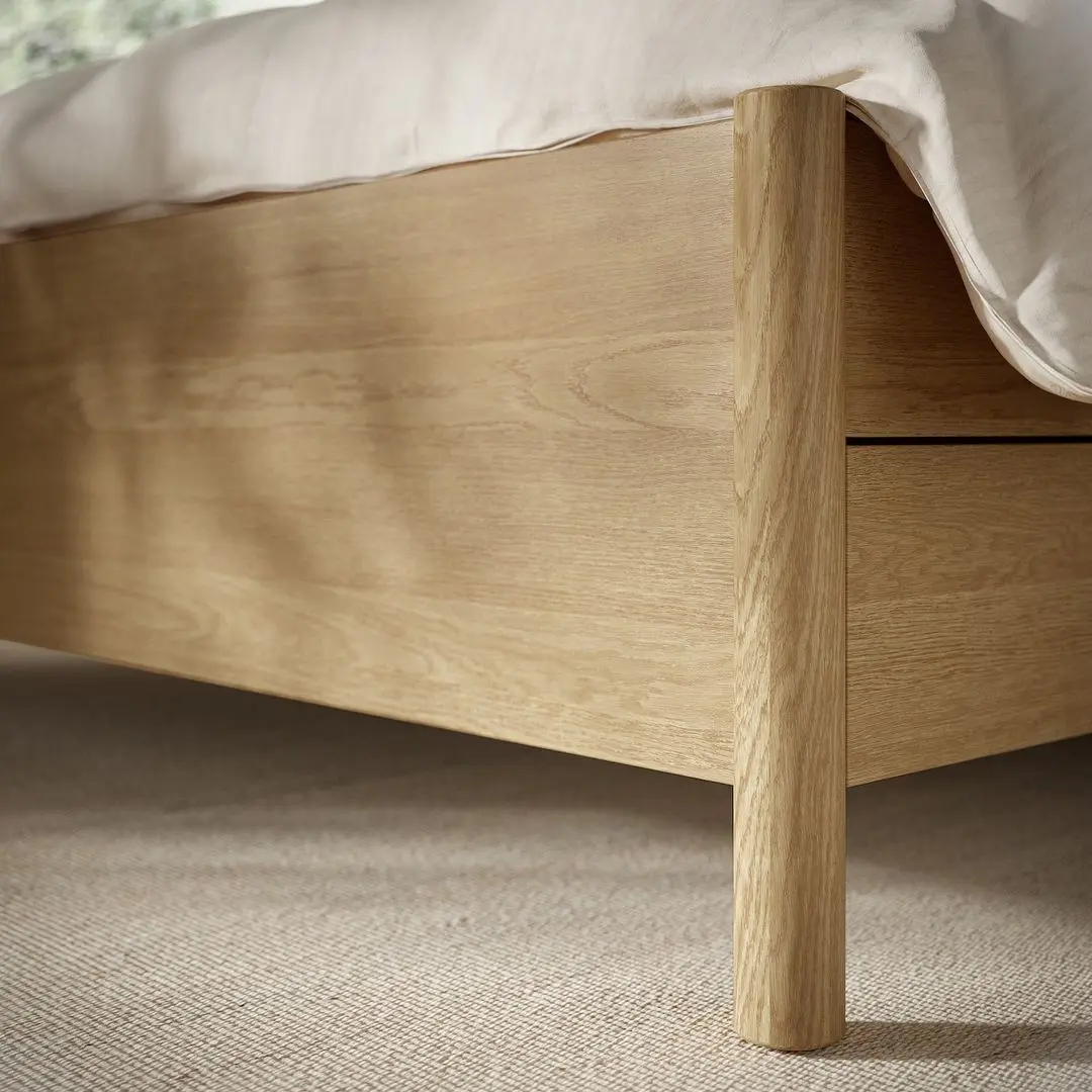 Pat Ikea Tonstad/Luroy cu 4 sertare 160x200 (Furnir Stejar) - 5