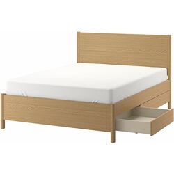 Pat Ikea Tonstad/Luroy cu 4 sertare 160x200 (Furnir Stejar) Thumb