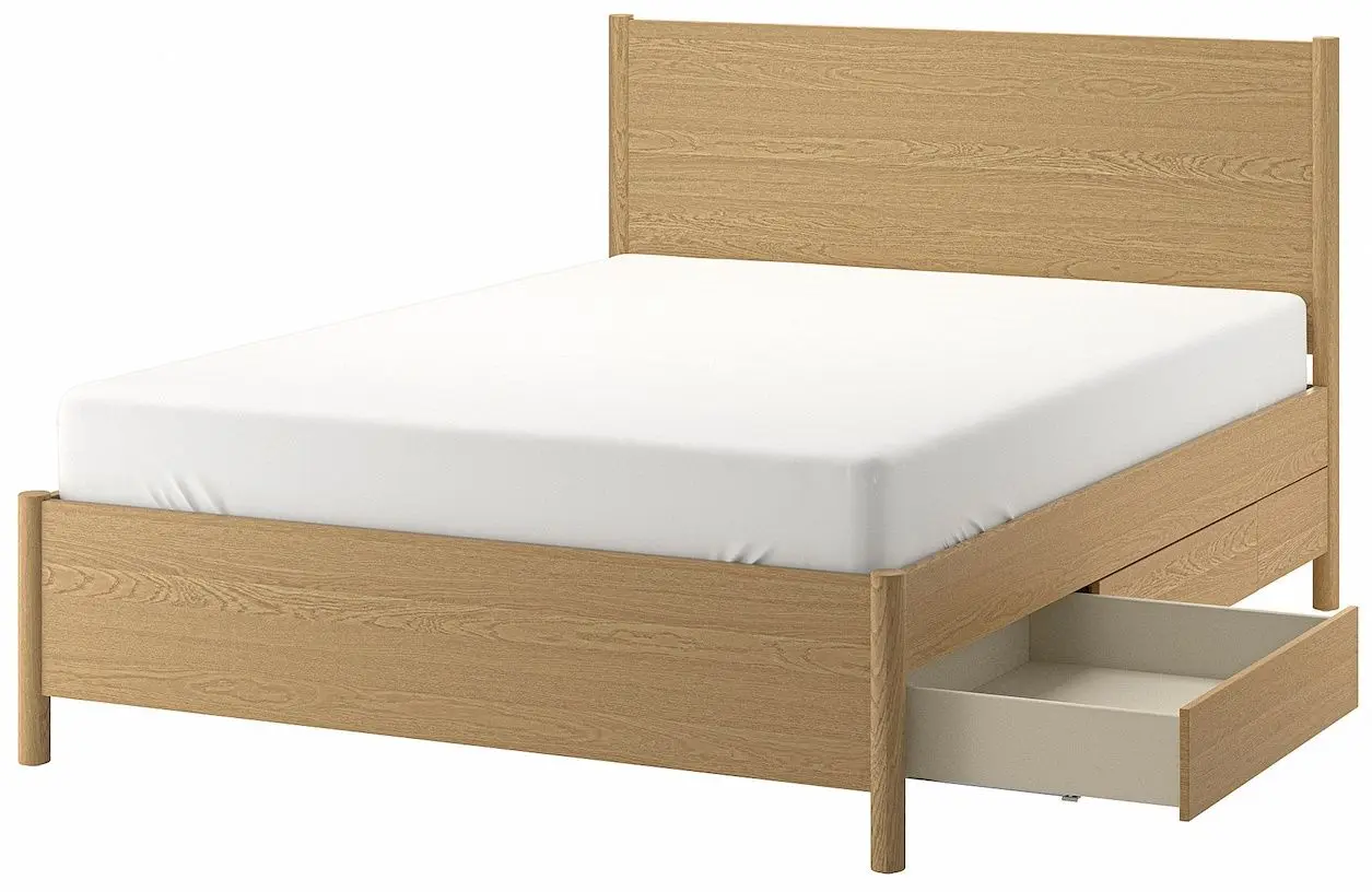 Pat Ikea Tonstad cu 4 sertare 160x200 (Stejar)