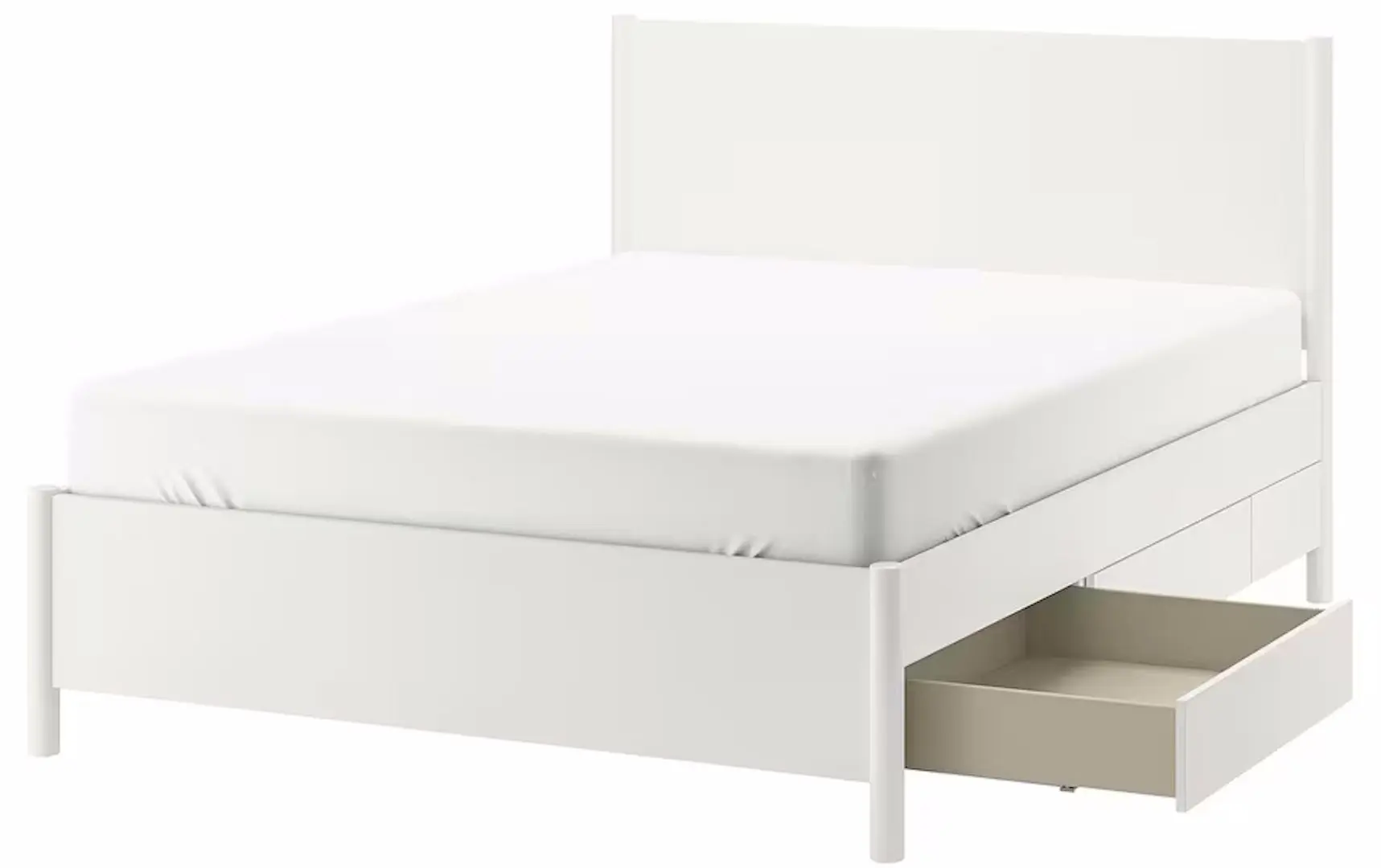 Pat Ikea Tonstad cutii depozitare 160x200 (Alb)