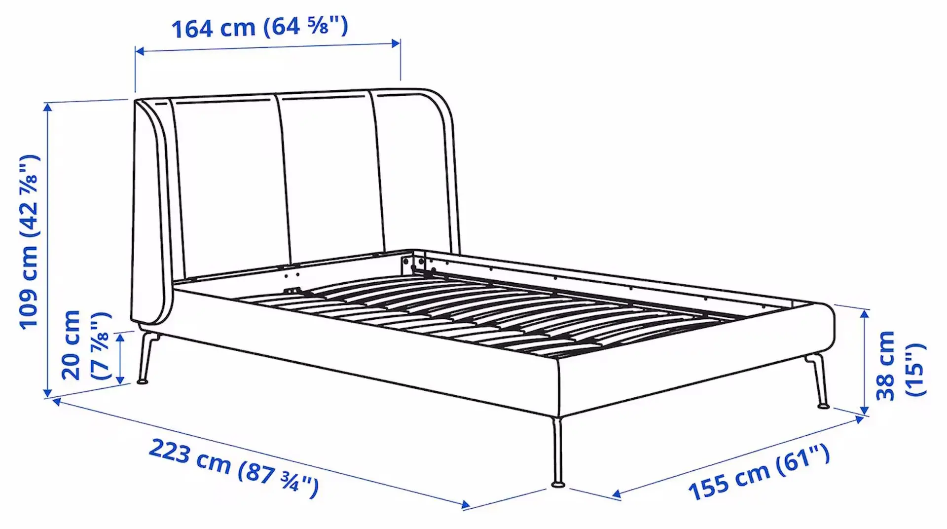 Pat Ikea Tufjord/Tallmyra 140x200 (Alb/Negru)