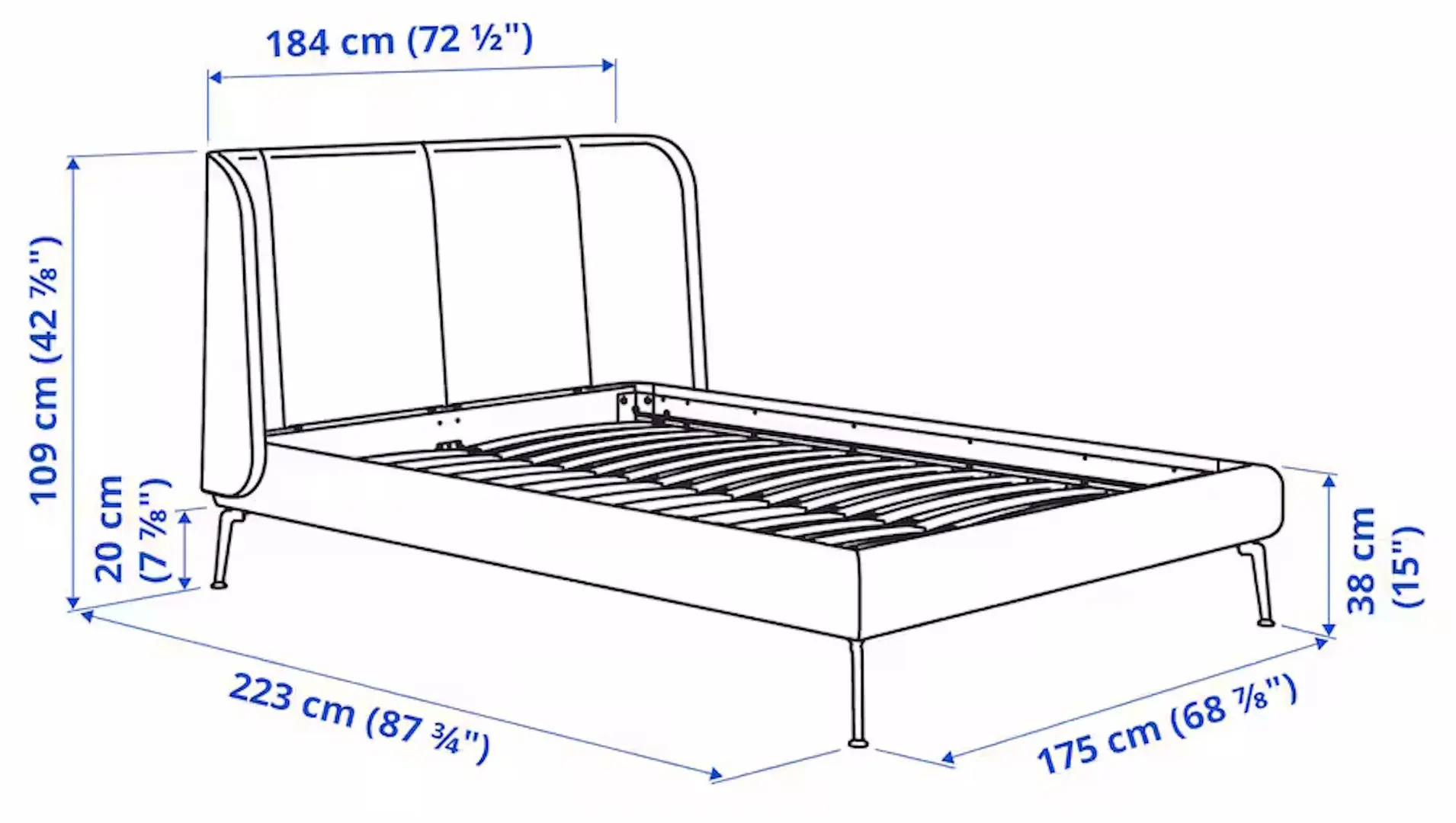 Pat Ikea Tufjord/Tallmyra 160x200 (Alb/Negru)