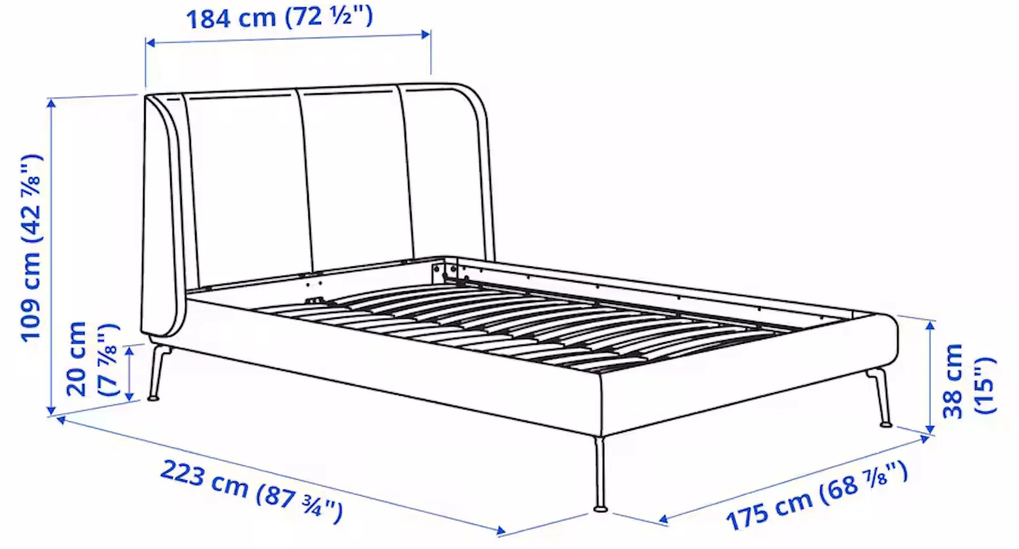 Pat Ikea Tufjord/Tallmyra/Lindbaden 160x200 (Alb/Negru)