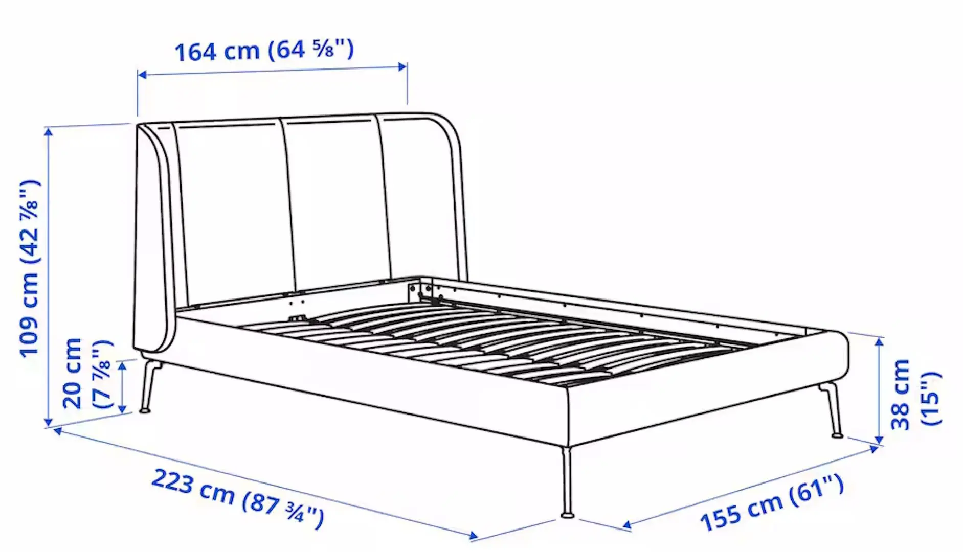 Pat Ikea Tufjord/Tallmyra/Lonset 140x200 (Alb/Negru)