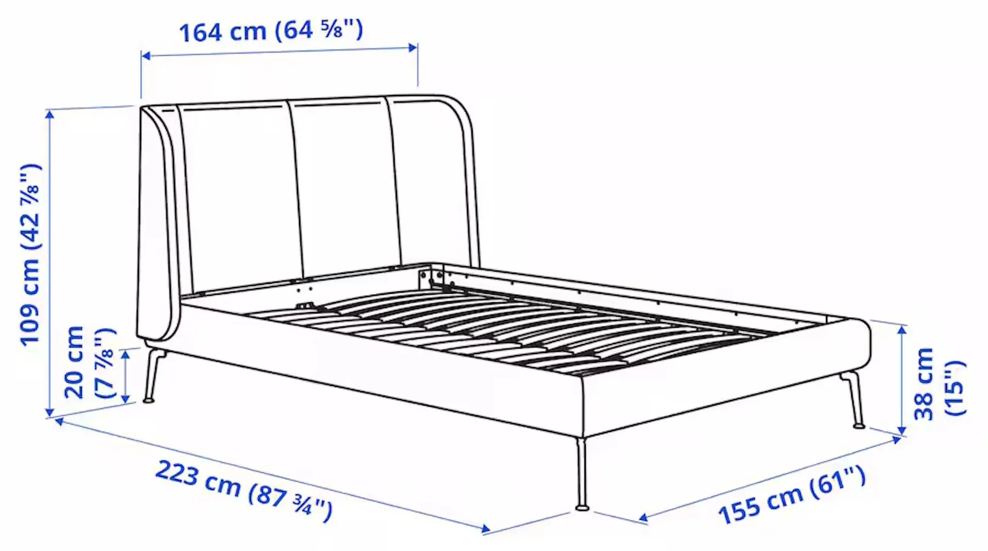 Pat Ikea Tufjord/Tallmyra/Luroy 140x200 (Alb/Negru)