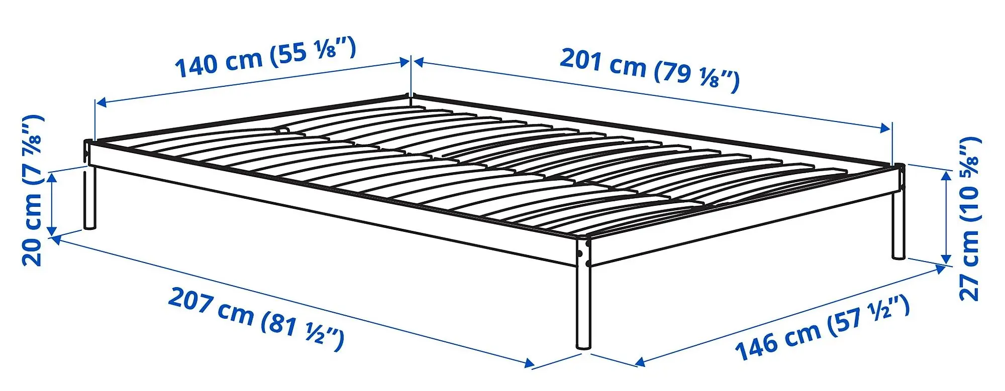 Pat Ikea Vevelstad 2 tablii 140x200 (Alb/Tolkning Ratan)
