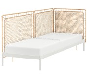 Кровать Ikea Vevelstad 3 подголовника 90x200 (Белый/Толкнинг Ротанг)