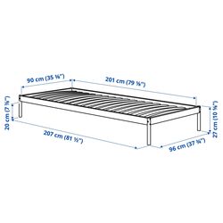 Pat Ikea Vevelstad cu tablie 90x200 (Alb/Tolkning Ratan) Thumb