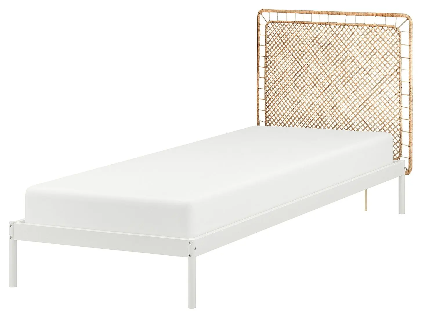 Pat Ikea Vevelstad cu tablie 90x200 (Alb/Tolkning Ratan)