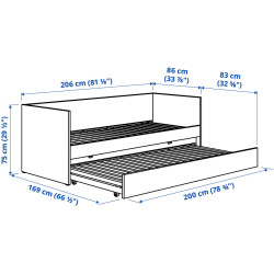 Pat Ikea Vihals/Afjall 2 saltele 80x200 (Alb) Thumb