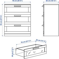 Pat + noptieră Ikea Brimnes cu depozitare/tablie 160x200 (Alb) Thumb