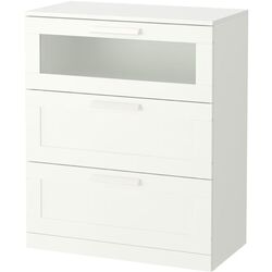 Pat + noptieră Ikea Brimnes cu depozitare/tablie 160x200 (Alb) Thumb