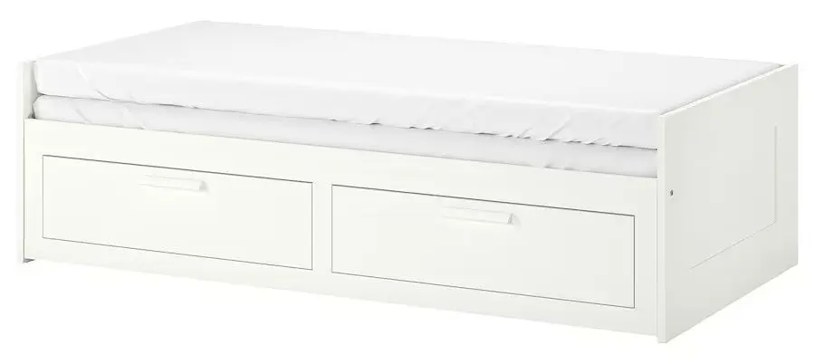 Pat extensibil Ikea Brimnes 2 sertare/2 saletele 80x200 (Alb/Vannareid Extra Ferma)