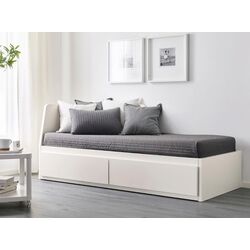 Pat extensibil Ikea Flekke Afjall 2 sertare/2 saltele 80x200 (Alb/Ferma)