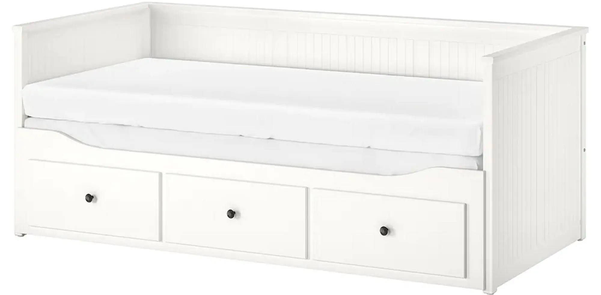 Pat extensibil Ikea Hemnes 3 sertare/2 saltele 80x200 (Alb/Agotnes Fermă)