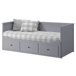 Pat extensibil Ikea Hemnes 3 sertare/2 saltele 80x200 (Gri Agotnes/Fermă)