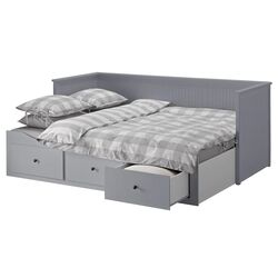 Pat extensibil Ikea Hemnes 3 sertare/2 saltele 80x200 (Gri Vannareid/Extra Fermă) Thumb