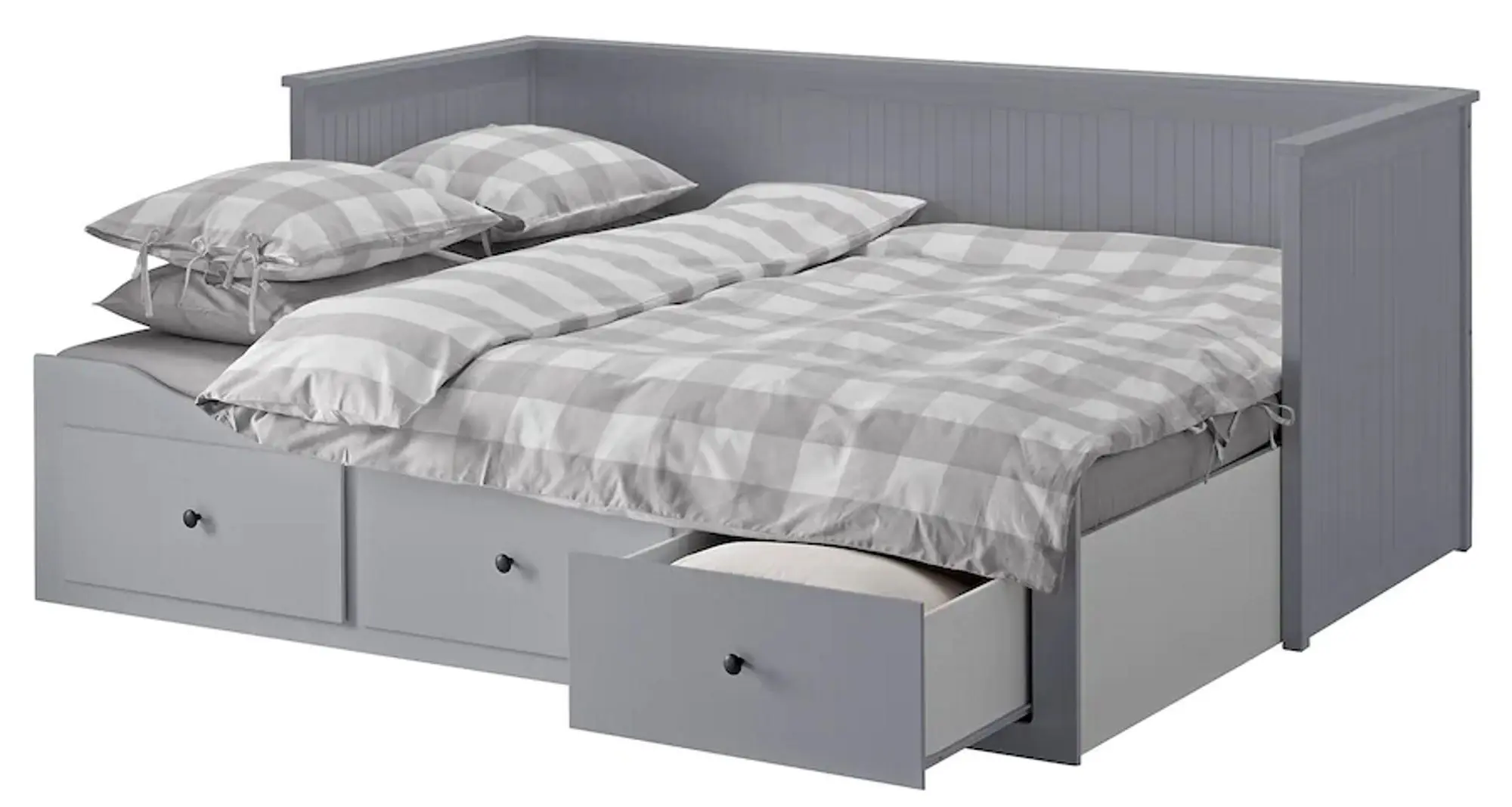 Pat extensibil Ikea Hemnes 3 sertare/2 saltele 80x200 (Gri Vannareid/Extra Fermă) - 8