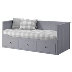 Pat extensibil Ikea Hemnes 3 sertare/2 saltele 80x200 (Gri Vannareid/Extra Fermă)