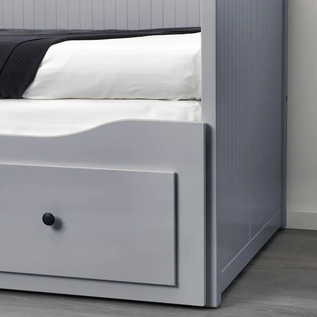Pat extensibil Ikea Hemnes 3 sertare/2 saltele 80x200 (Gri Vannareid/Extra Fermă) - 6