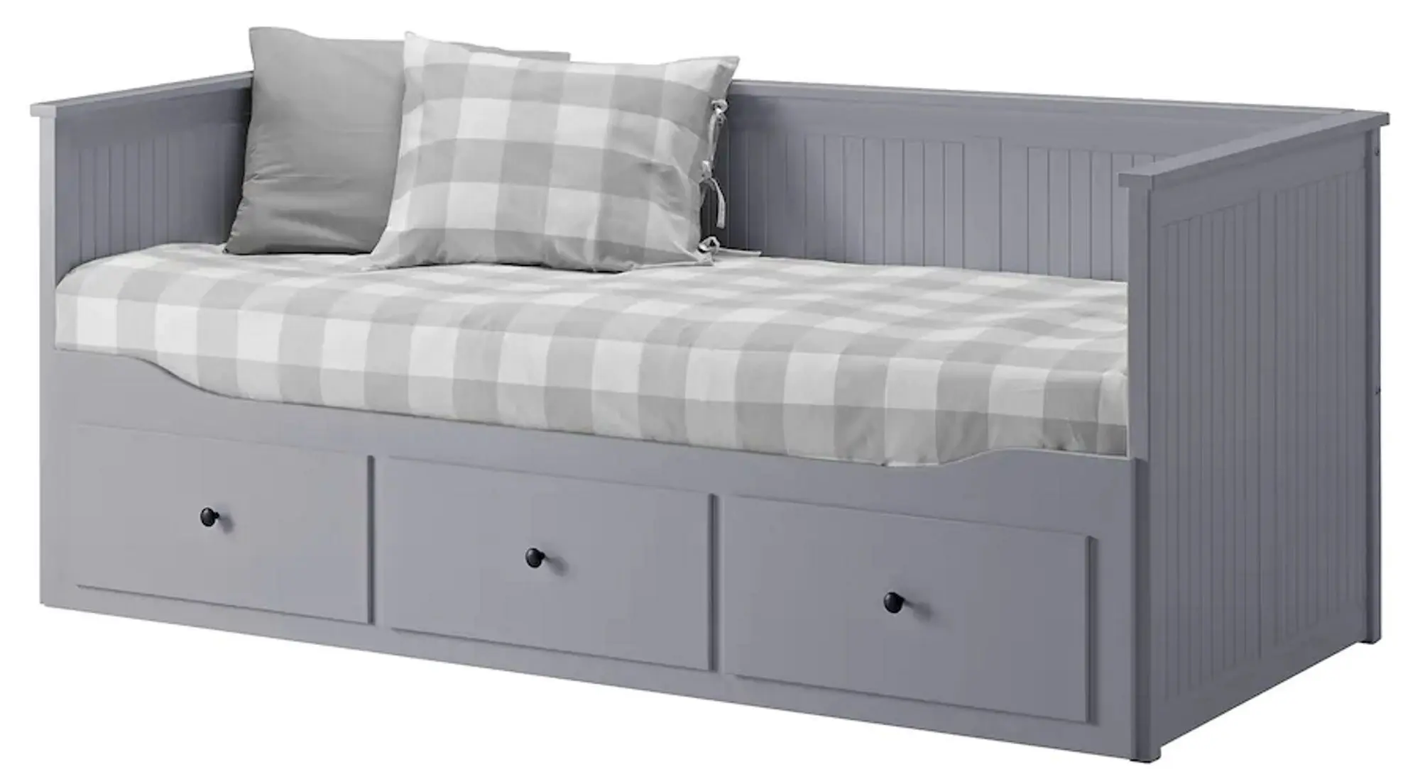 Pat extensibil Ikea Hemnes 3 sertare/2 saltele 80x200 (Gri Vannareid/Extra Fermă)