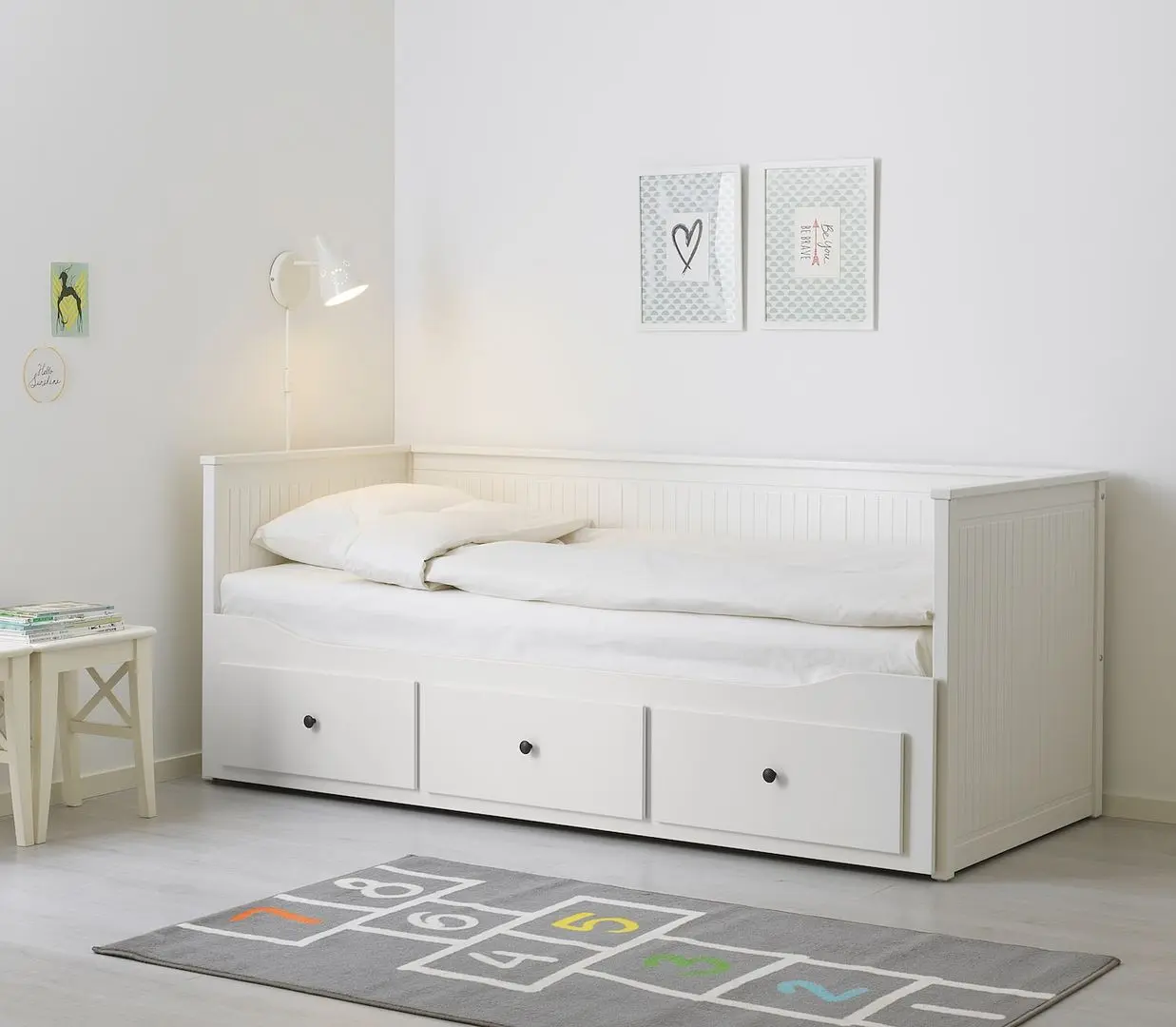 Pat extensibil Ikea Hemnes Afjall 80x200 (Alb/Ferma)